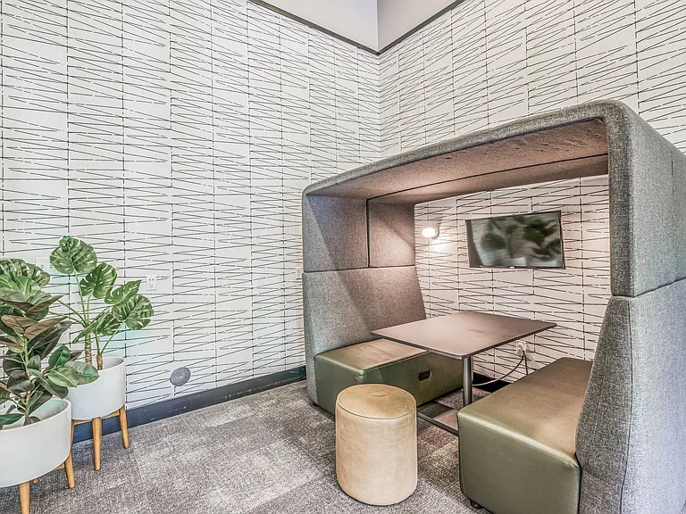 Hotel-inspired lounge and co-working area