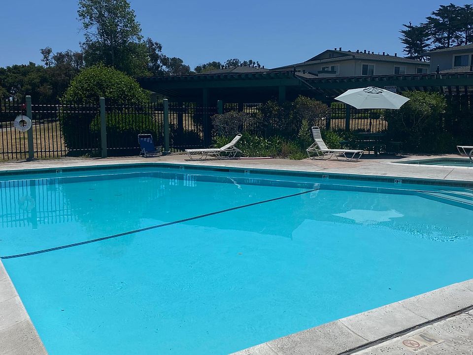 outdoor gated pool area