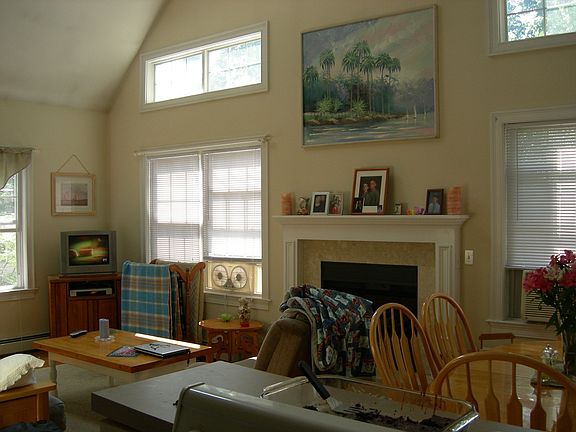 Vaulted living room w/southern exposure