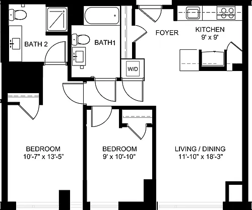 Floor plan 2 Bedrooms E