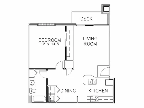 Floor plan 1 Bedroom - Remodeled
