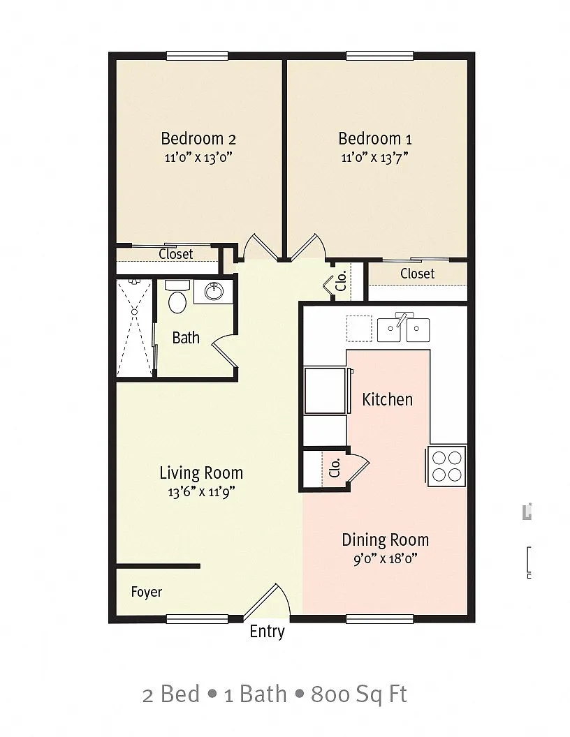 Floor plan 2 Bedroom - COUNTRY PLACE