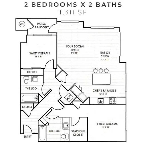 Floor plan Two Bedroom D