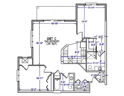 Floor plan 1155 sq ft