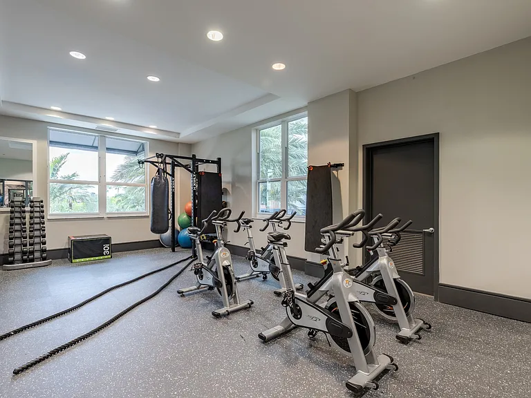 Luxury Fitness Center at One Plantation Apartments in Plantation, FL 33324
