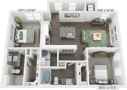 Floor plan Evans - Attached Garage