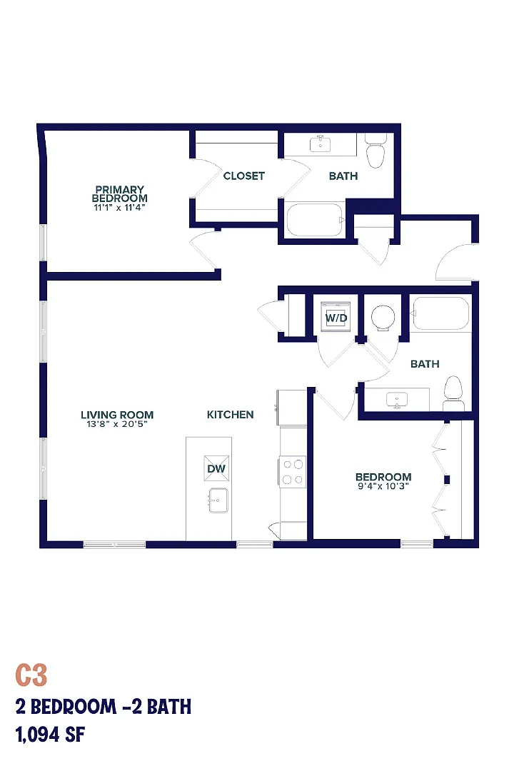 Floor plan Nita Two Bedroom C3