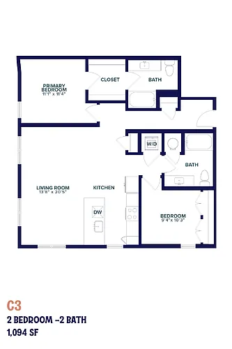 Floor plan Nita Two Bedroom C3