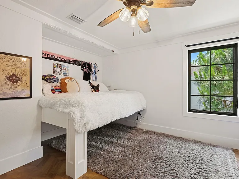 Bedroom #2 with queen bed and walk in closet