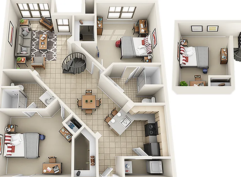 Villas on Guadalupe B6 Loft Floor Plan Villas on Guadalupe B6 Loft Floor Plan