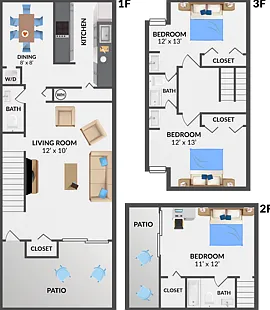 Three Bedroom Three Bedroom