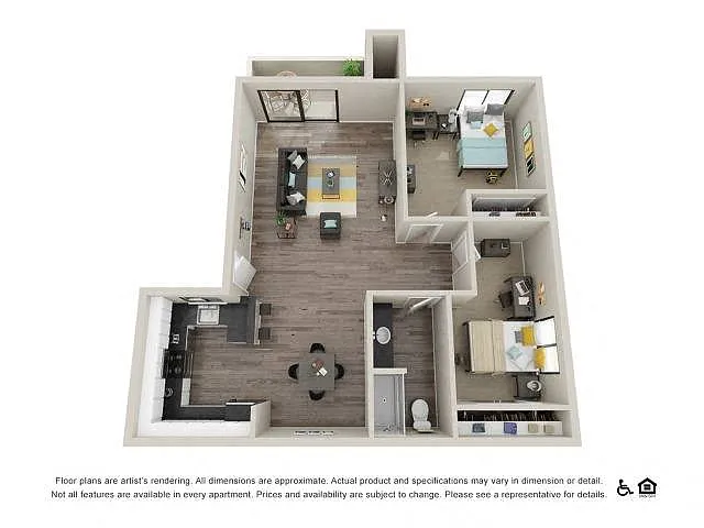 Floor plan 2 Bedroom Apartment Near ASU Tempe