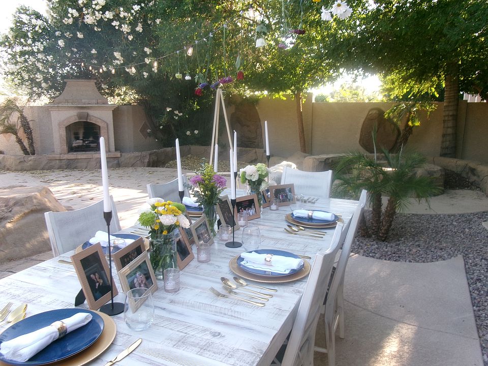 Dinner party outside.