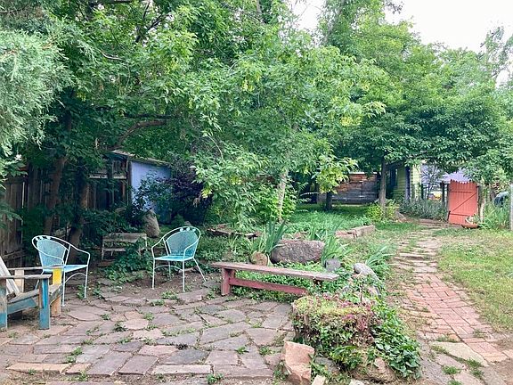 Backyard patio.