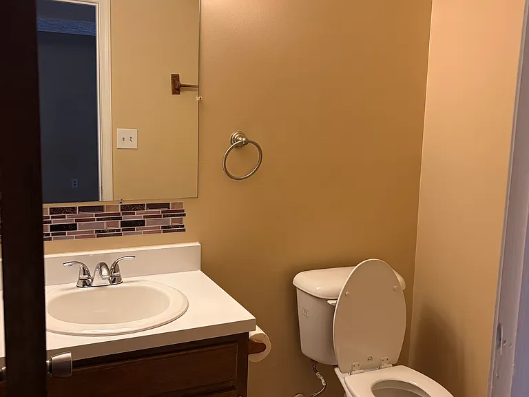 Downstairs, half bathroom.