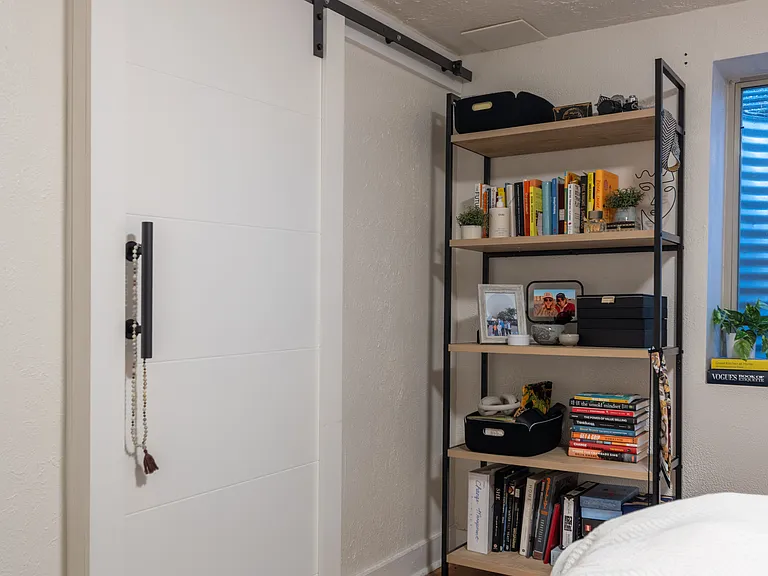 Walk in closet, view from bedroom
