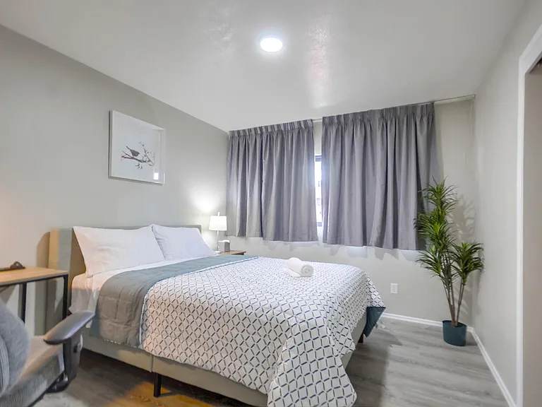 Catch up on work or study at the workspace with free WiFi in Bedroom 2