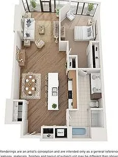 1 BR x 1 BA Flat - E Floorplan 1 BR x 1 BA Flat - E Floorplan