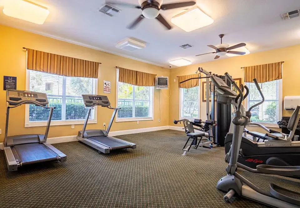 Work out in the well equipped fitness center