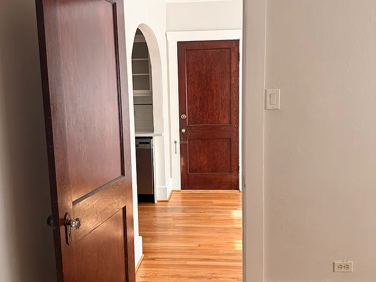 Bedroom looking into dinning room