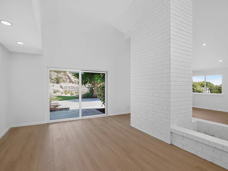 Dining room leading to backyard.