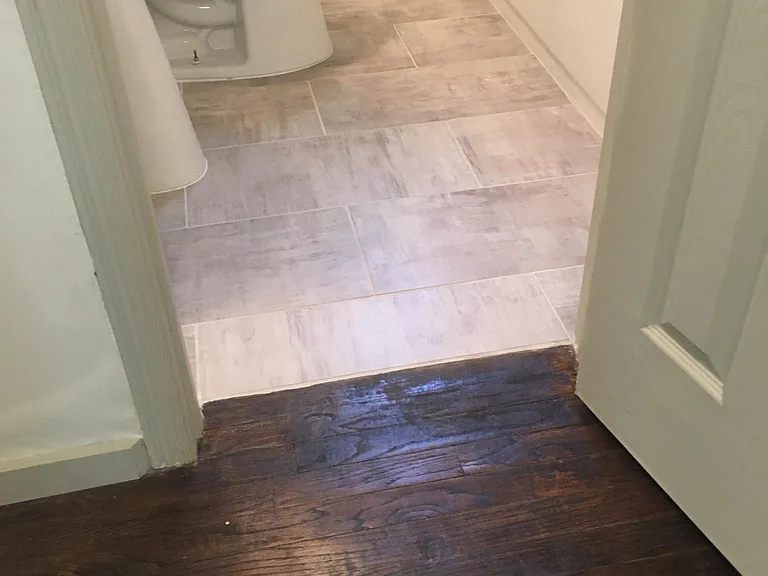 New tile in bathroom