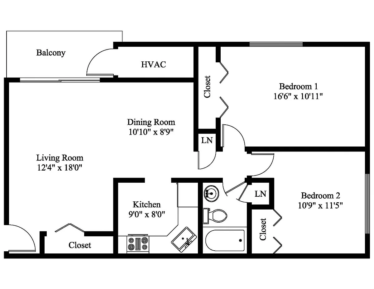 Floor plan 2 Bedroom