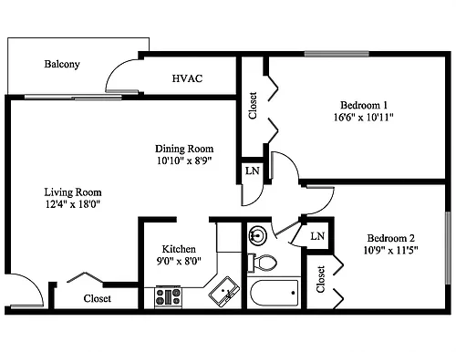Floor plan 2 Bedroom