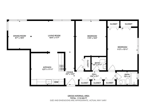 Floor plan Two Bedroom