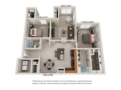 Floor plan 2 Bed 2 Bath Currituck Corporate Suite