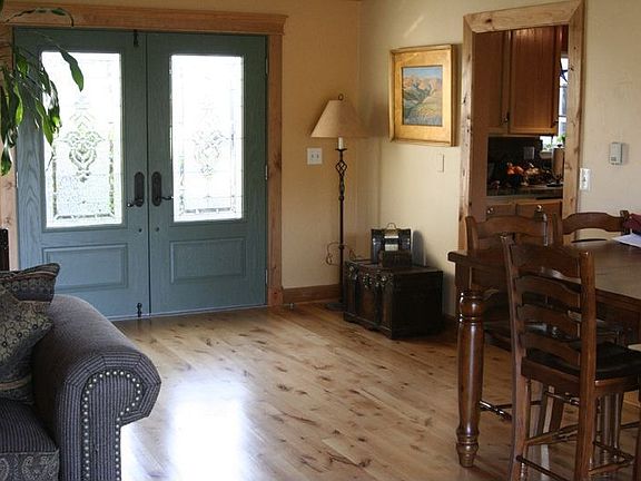 Aulder hardwood floors and double leaded glass doors