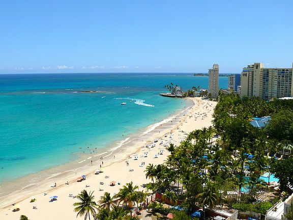 View of Isla Verde, the condo building next to ESJ Casino Luxury hotel.