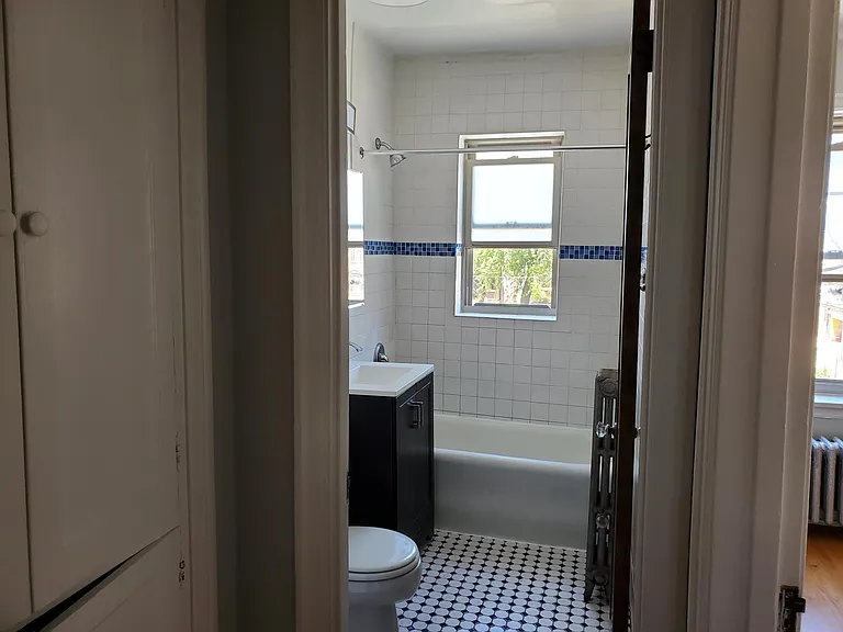 bathroom and linen closet
