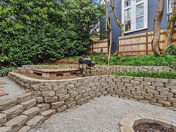 Backyard with firepit