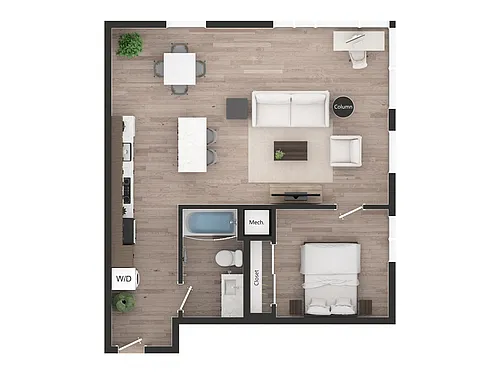 Floor plan 1BD1zq