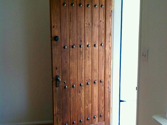 Entry door into living room