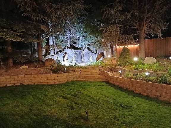Waterfall at night