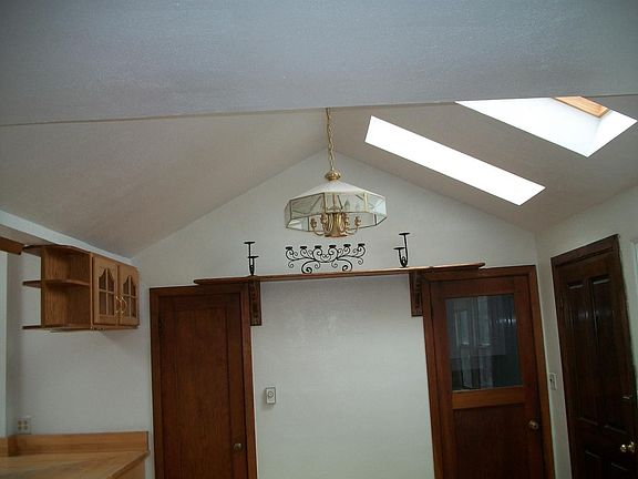 Vaulted ceiling in the living room.