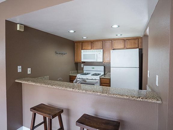 View over the sink and into the kitchen