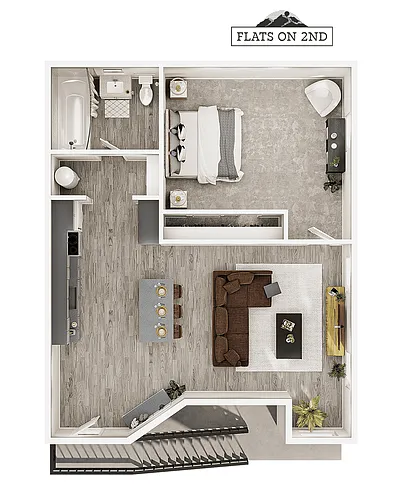 Floor plan 1BR/1BA - A1