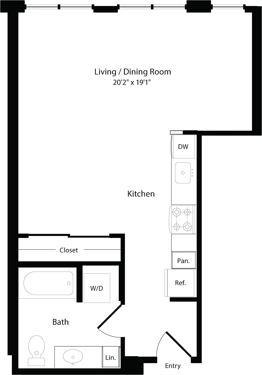 Floor plan S1 West- Floors 2-3