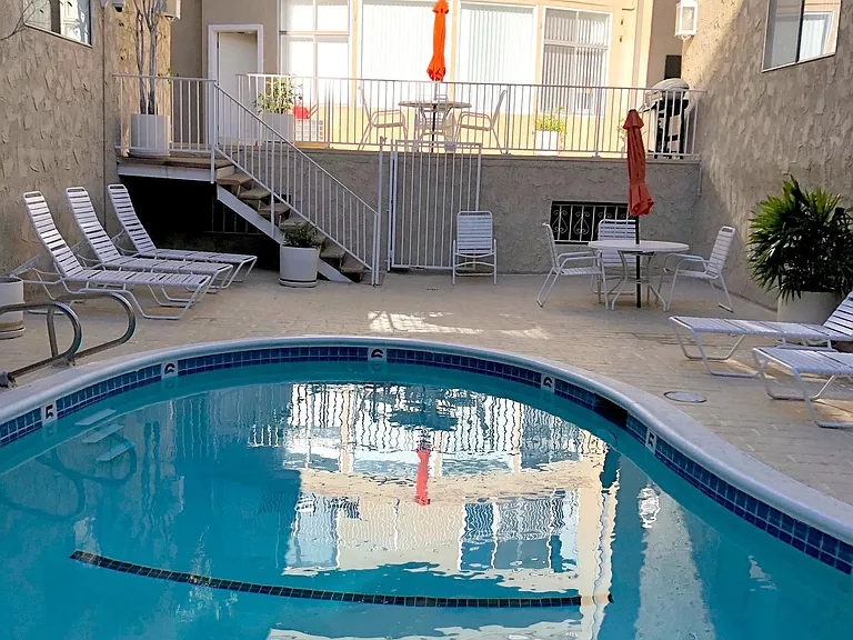 Cool down in the swimming pool.