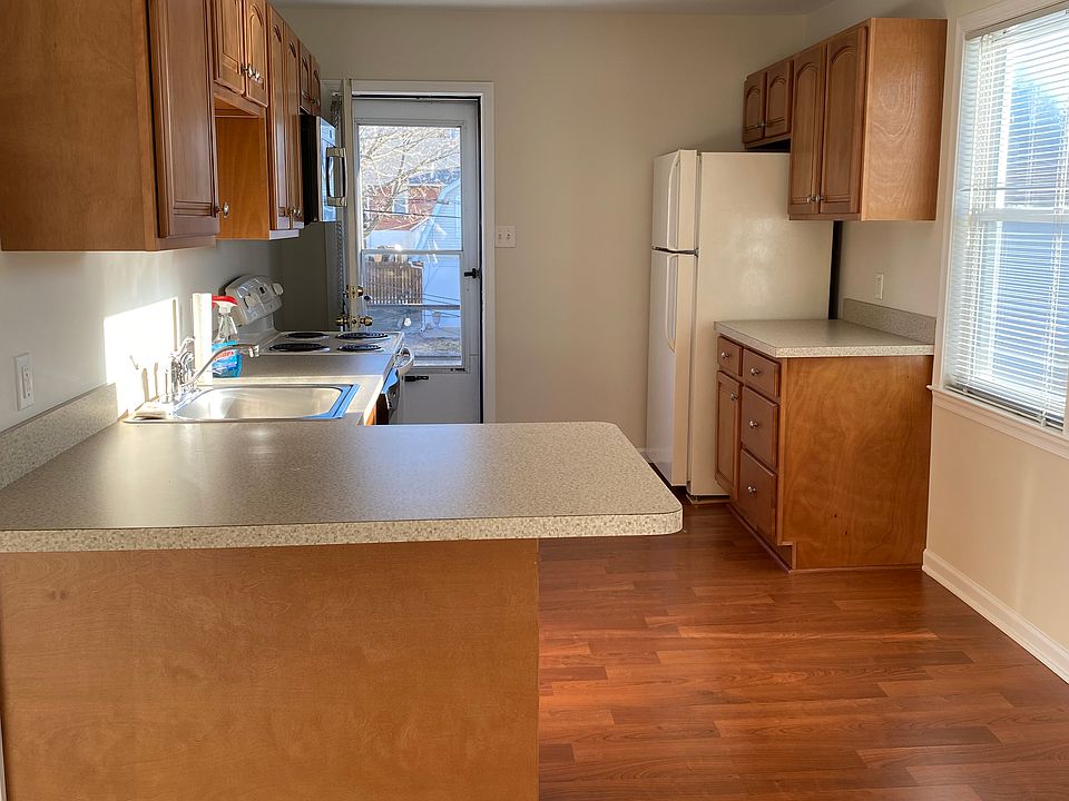 View of kitchen from living area.