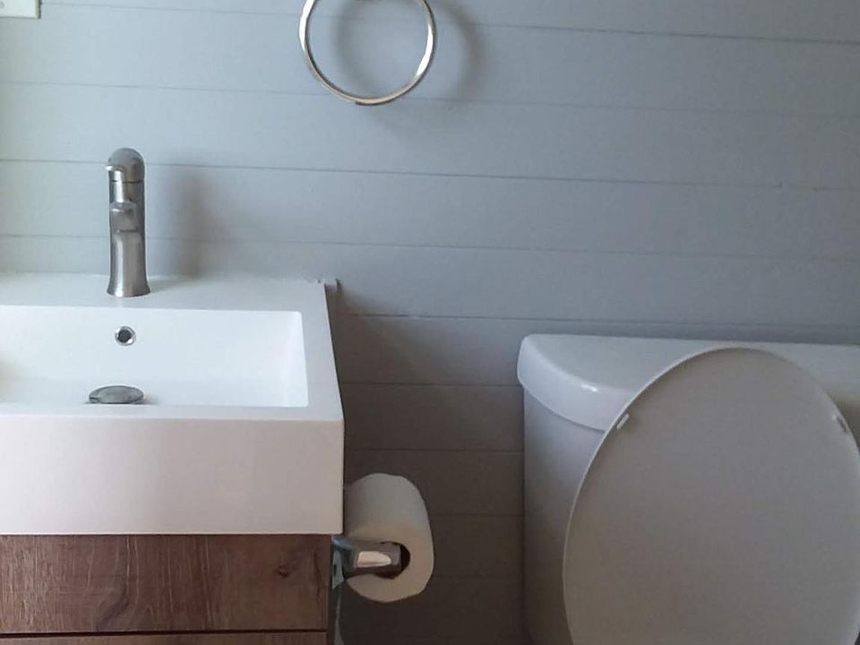 Compact but full bath. Stand up shower