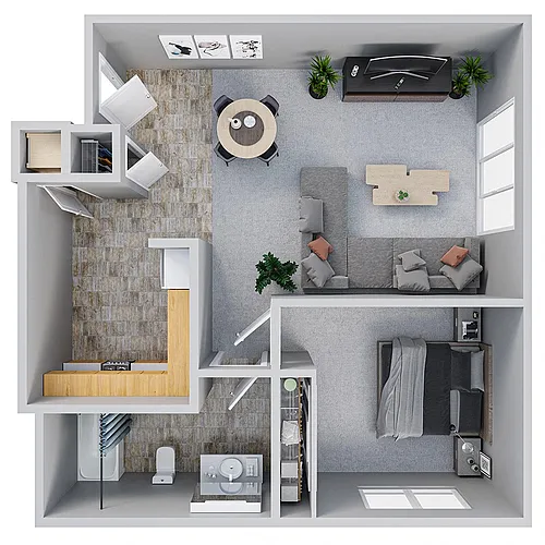 Floor plan 1 Bed 1 Bath