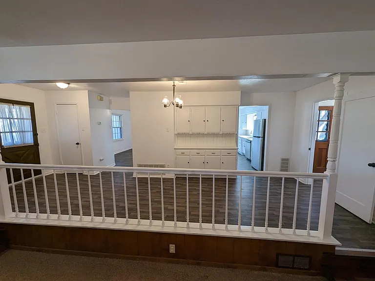 View from Living Room up to Entry, Kitchen, Dining...
