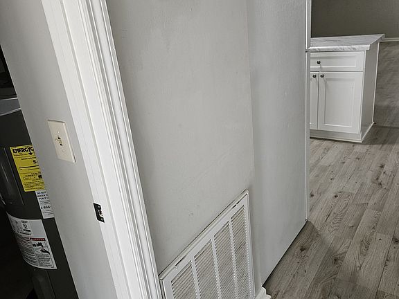 Hallway coming from laundry rioom