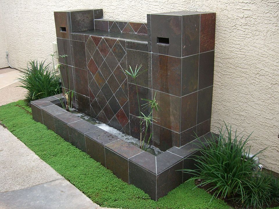 Courtyard waterfall