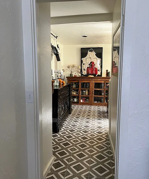 Hallway from den into kitchen