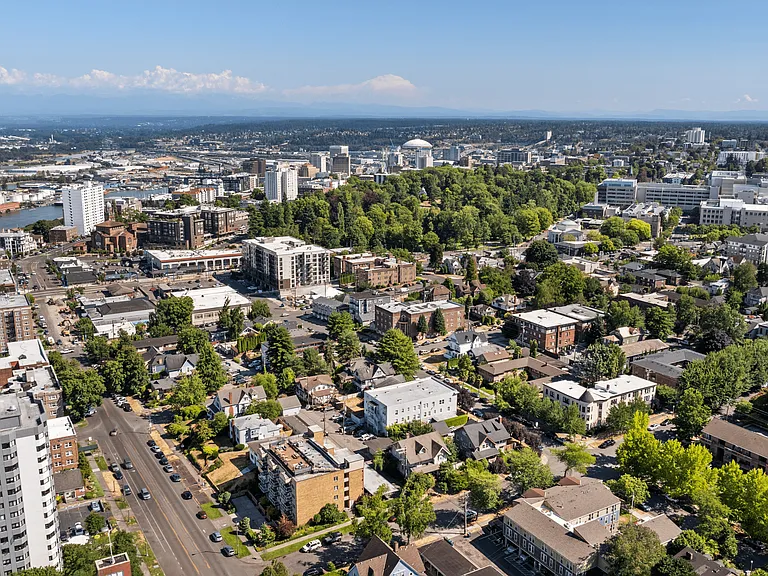 Expansive views of downtown Tacoma and nearby parks, all just steps from your front door.